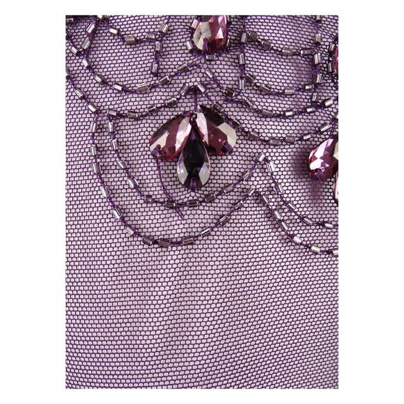 Alex Evenings Women's Illusion Embellished A-Line Gown (8, Plum) - Picture 4 of 4